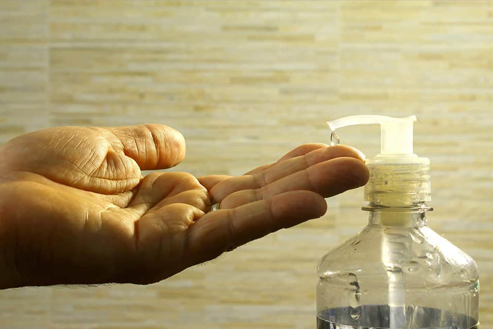 Applying hand soap from bottle - peg esters for cosmetics