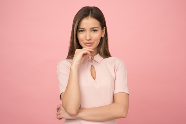 Woman on Pink Background